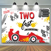 Lofaris Growing Up Two Last Racing Car Happy Birthday Backdrop